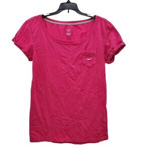 Nike The Athletic Dept. Women's‎ Fuchsia Basic Crew Neck Pocket Tee T-shirt Sz M
